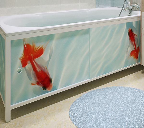 Экран под ванну с рыбками